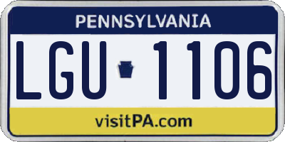 PA license plate LGU1106