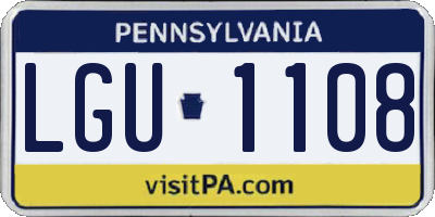 PA license plate LGU1108