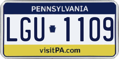 PA license plate LGU1109