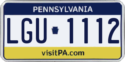 PA license plate LGU1112