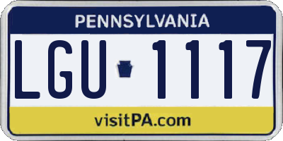 PA license plate LGU1117