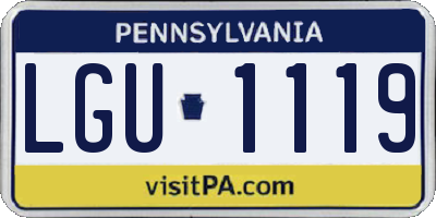 PA license plate LGU1119