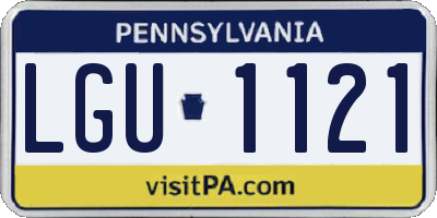 PA license plate LGU1121