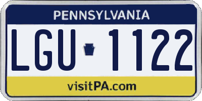 PA license plate LGU1122