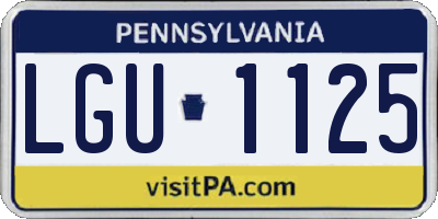 PA license plate LGU1125