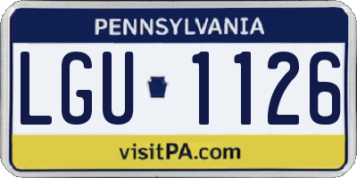 PA license plate LGU1126