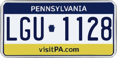PA license plate LGU1128