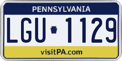PA license plate LGU1129
