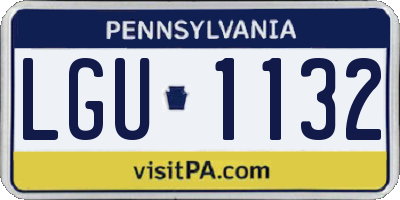 PA license plate LGU1132