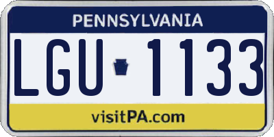 PA license plate LGU1133