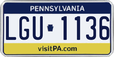 PA license plate LGU1136