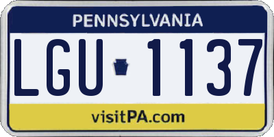 PA license plate LGU1137