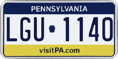 PA license plate LGU1140