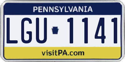 PA license plate LGU1141