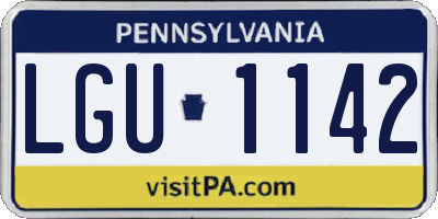 PA license plate LGU1142