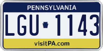 PA license plate LGU1143