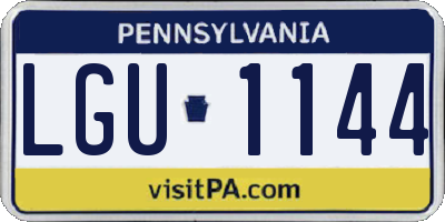 PA license plate LGU1144