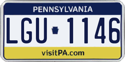 PA license plate LGU1146