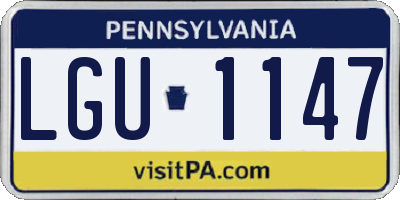 PA license plate LGU1147