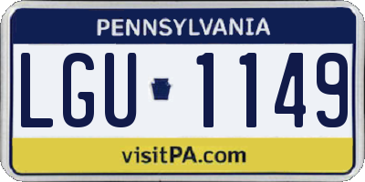 PA license plate LGU1149