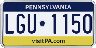 PA license plate LGU1150