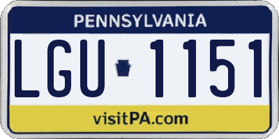 PA license plate LGU1151