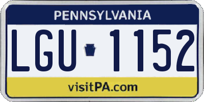 PA license plate LGU1152
