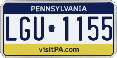 PA license plate LGU1155