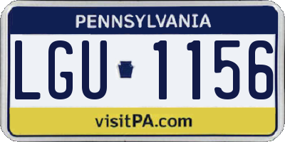 PA license plate LGU1156