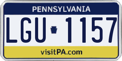 PA license plate LGU1157