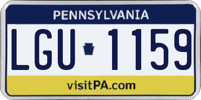PA license plate LGU1159