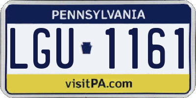 PA license plate LGU1161
