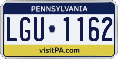 PA license plate LGU1162