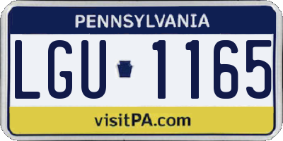 PA license plate LGU1165
