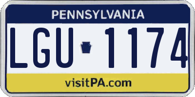 PA license plate LGU1174