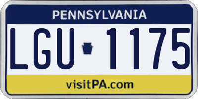 PA license plate LGU1175