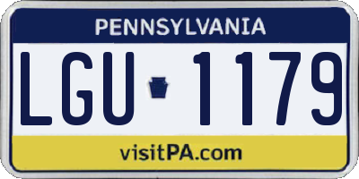 PA license plate LGU1179