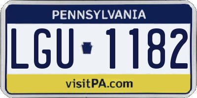 PA license plate LGU1182