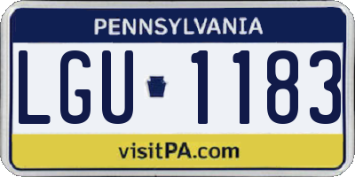 PA license plate LGU1183