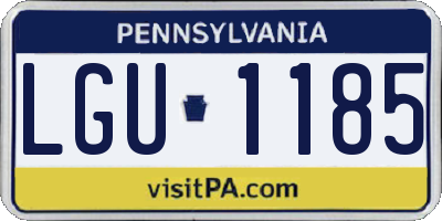 PA license plate LGU1185
