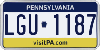 PA license plate LGU1187