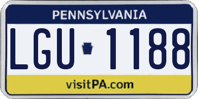 PA license plate LGU1188