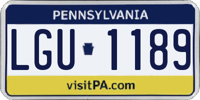 PA license plate LGU1189