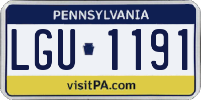 PA license plate LGU1191