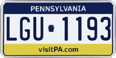 PA license plate LGU1193
