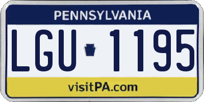 PA license plate LGU1195
