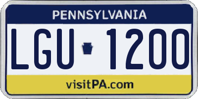 PA license plate LGU1200