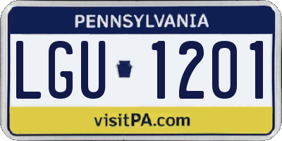 PA license plate LGU1201