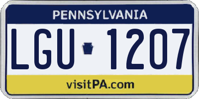PA license plate LGU1207