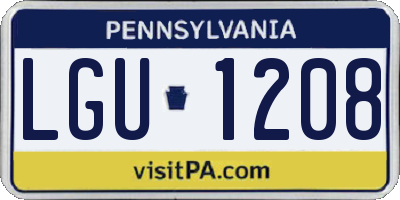 PA license plate LGU1208